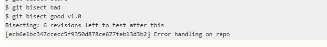 A git bisect session captured from the original Pro Git book