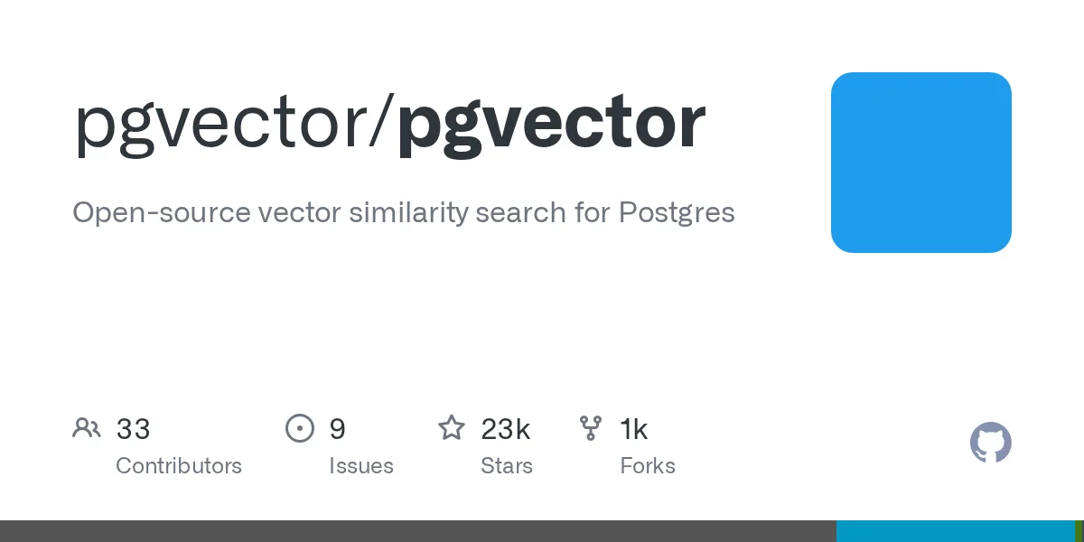 کارت معرفی مخزن رسمی pgvector