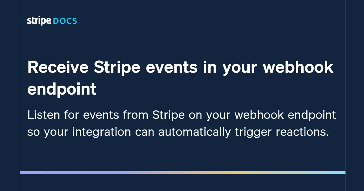 Stripe webhook documentation social cover
